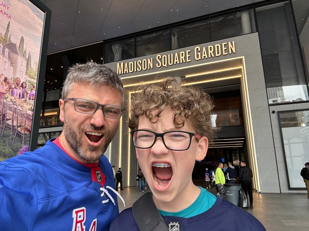 Chris and Sam outside MSG.